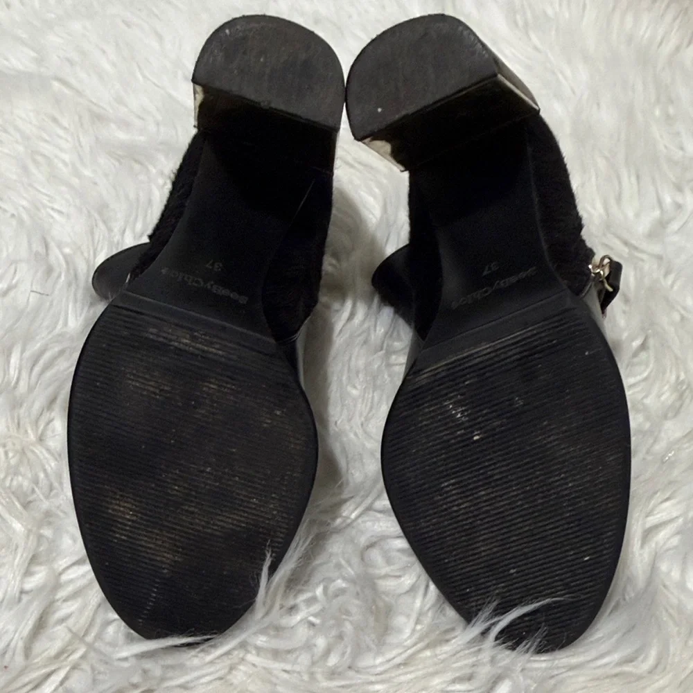 SEE By Chloe Black Ankle Boots with Goldtone Accents - Picture 11 of 13